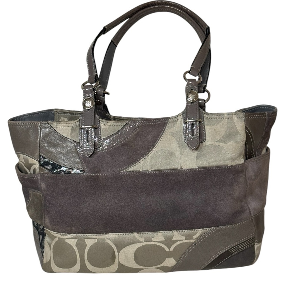 Coach Gray Patchwork Tote 2010 - image 3